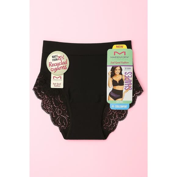 Maidenform Self Expressions Lace Brief Shapewear Panty Blush Black Size XL - Picture 1 of 3